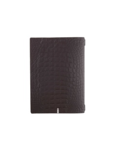 Porta Menu A4 (23,2x31,8 cm) etichetta METAL "menu" 2 buste (4 facciate) elastico nero FASHION MARRONE COCCODRILLO 2