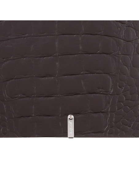 Porta Menu A4 (23,2x31,8 cm) etichetta METAL "menu" 2 buste (4 facciate) elastico nero FASHION MARRONE COCCODRILLO