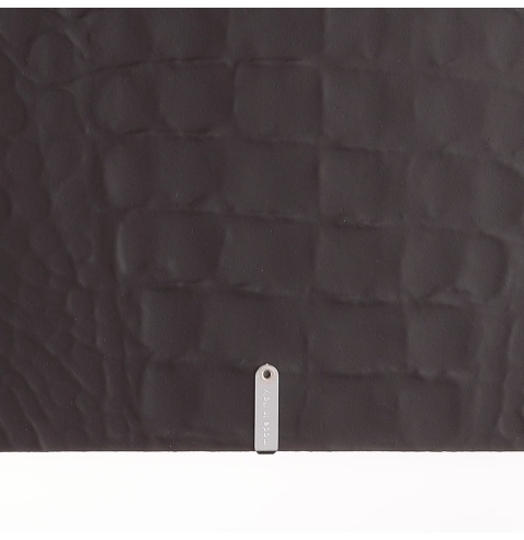 Porta Menu A4 (23,2x31,8 cm) etichetta METAL "personalizzata" (minimo 18 pezzi) 2 buste (4 facciate) elastico nero FASHION MARRO