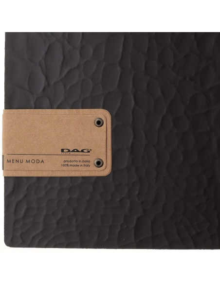 Porta Menu A4 SLIM (17,4x31,8 cm) etichetta PATCH "personalizzata" (minimo 18 pezzi) solo elastico FASHION MARRONE COCCODRILLO