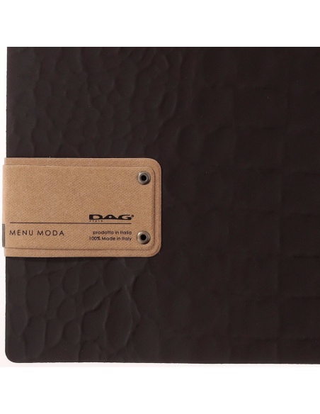 Porta Menu A4 (23,2x31,8 cm) etichetta PATCH "menu" solo elastico FASHION MARRONE COCCODRILLO