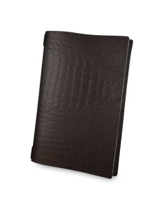 Porta Menu A4 (23,2x31,8 cm) senza etichetta solo elastico FASHION MARRONE COCCODRILLO