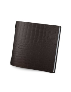 Porta Menu QUADRATO (23x23,1 cm) senza etichetta 2 buste (4 facciate) elastico nero FASHION MARRONE COCCODRILLO