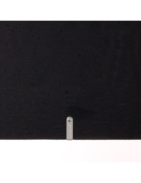 Porta Menu A4 (23,2x31,8 cm) etichetta METAL "menu" 2 buste (4 facciate) elastico nero SUGHERO NERO sp. 2.5