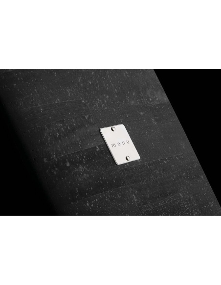 Porta Menu A4 (23,2x31,8 cm) etichetta METAL "personalizzata" (minimo 18 pezzi) 2 buste (4 facciate) elastico nero SUGHERO NERO 
