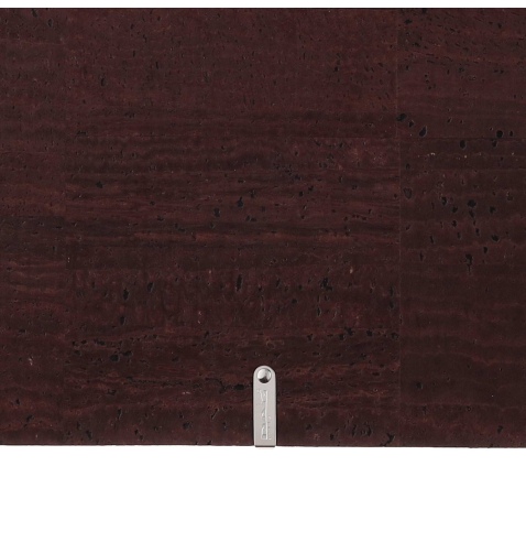 Porta Menu A4 (23,2x31,8 cm) etichetta METAL "personalizzata" (minimo 18 pezzi) 2 buste (4 facciate) elastico nero SUGHERO MARRO