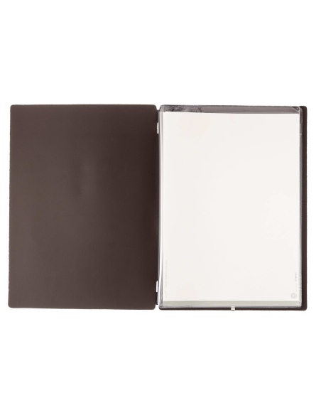 Porta Menu A4 (23,2x31,8 cm) senza etichetta 2 buste (4 facciate) elastico nero SUGHERO MARRONE sp. 2.5