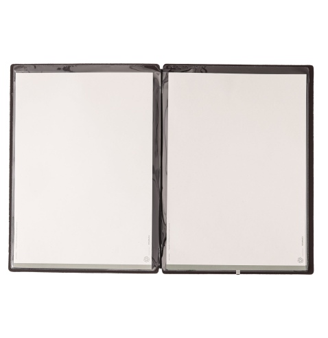 Porta Menu A4 (23,2x31,8 cm) senza etichetta 2 buste (4 facciate) elastico nero SUGHERO MARRONE sp. 2.5
