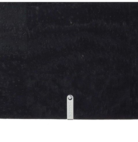 Porta Menu A4 SLIM (17,4x31,8 cm) etichetta METAL "menu" 2 buste (4 facciate) elastico nero SUGHERO NERO sp. 2.5