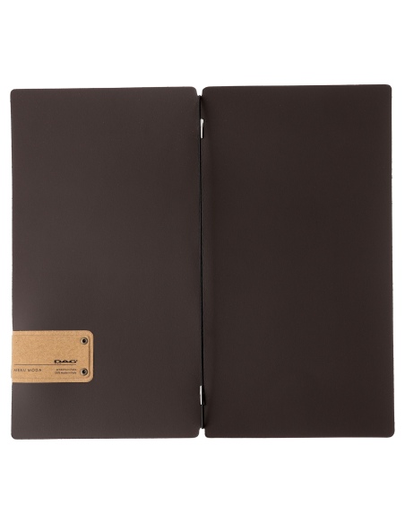 Porta Menu A4 SLIM (17,4x31,8 cm) etichetta PATCH "menu" solo elastico nero SUGHERO NATURALE sp. 1.4