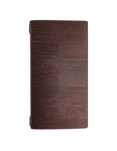 Porta Menu A4 SLIM (17,4x31,8 cm) senza etichetta solo elastico nero SUGHERO MARRONE sp. 2.5