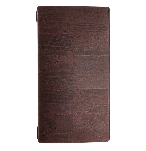 Porta Menu A4 SLIM (17,4x31,8 cm) senza etichetta solo elastico nero SUGHERO MARRONE sp. 2.5