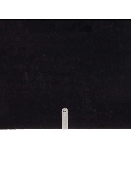 Porta Menu A5 (16,5x23,1 cm) etichetta METAL "menu" 2 buste (4 facciate) elastico nero SUGHERO NERO sp. 2.5
