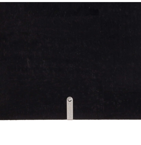 Porta Menu A5 (16,5x23,1 cm) etichetta METAL "personalizzata" (minimo 18 pezzi) 2 buste (4 facciate) elastico nero SUGHERO NERO 