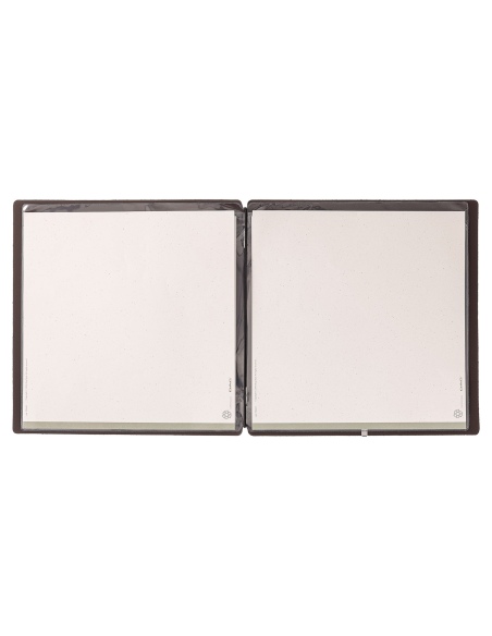Porta Menu QUADRATO (23x23,1 cm) senza etichetta 2 buste (4 facciate) elastico nero SUGHERO NATURALE sp. 1.4