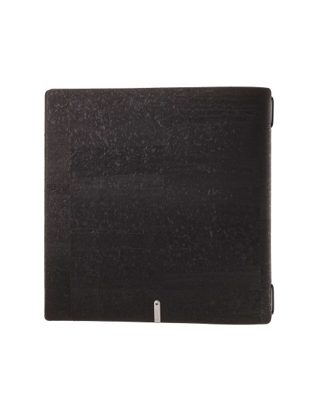 Porta Menu QUADRATO (23x23,1 cm) etichetta METAL "personalizzata" (minimo 18 pezzi) 2 buste (4 facciate) elastico nero SUGHERO N