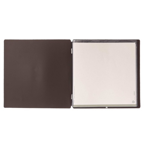 Porta Menu QUADRATO (23x23,1 cm) senza etichetta 2 buste (4 facciate) elastico nero SUGHERO NERO sp. 2.5