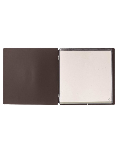 Porta Menu QUADRATO (23x23,1 cm) senza etichetta 2 buste (4 facciate) elastico nero SUGHERO MARRONE sp. 2.5
