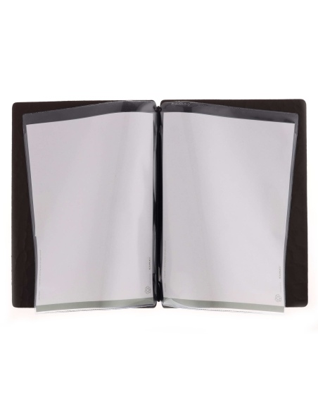 Porta Menu A5 (16,5x23,1 cm) etichetta METAL "menu" 2 buste (4 facciate) elastico nero FASHION MARRONE COCCODRILLO