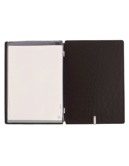 Porta Menu A5 (16,5x23,1 cm) etichetta METAL "menu" 2 buste (4 facciate) elastico nero FASHION MARRONE COCCODRILLO