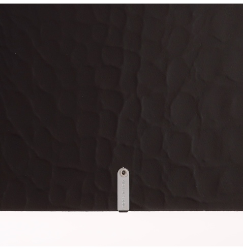 Porta Menu A5 (16,5x23,1 cm) etichetta METAL "menu" 2 buste (4 facciate) elastico nero FASHION MARRONE COCCODRILLO