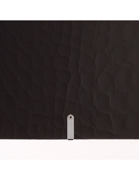 Porta Menu A5 (16,5x23,1 cm) etichetta METAL "menu" 2 buste (4 facciate) elastico nero FASHION MARRONE COCCODRILLO