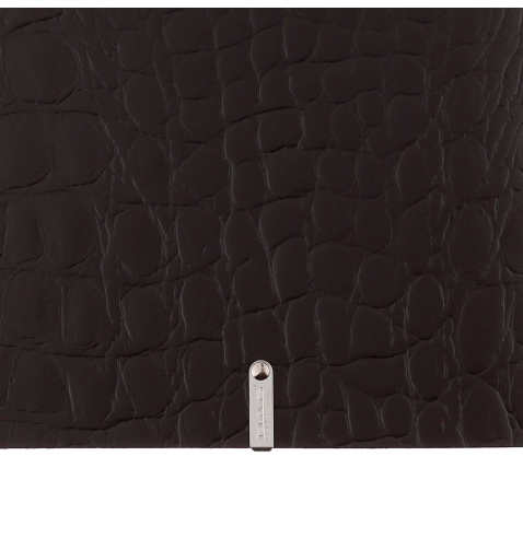 Porta Menu A5 (16,5x23,1 cm) etichetta METAL "menu" 2 buste (4 facciate) elastico nero FASHION MARRONE COCCODRILLO