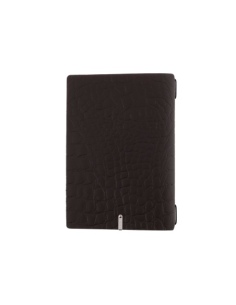 Porta Menu A5 (16,5x23,1 cm) etichetta METAL "personalizzata" (minimo 18 pezzi) 2 buste (4 facciate) elastico nero FASHION MARRO 2