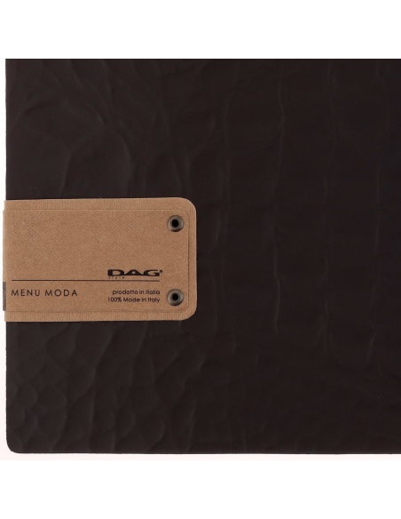 Porta Menu A5 (16,5x23,1 cm) etichetta PATCH "menu" solo elastico FASHION MARRONE COCCODRILLO
