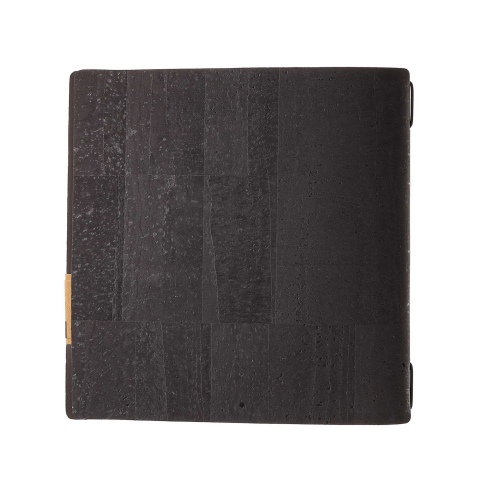 Porta Menu QUADRATO (23x23,1 cm) etichetta PATCH "menu" solo elastico nero SUGHERO NERO sp. 2.5