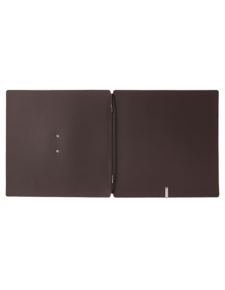 Porta Menu QUADRATO (23x23,1 cm) etichetta METAL "menu" solo elastico nero SUGHERO NERO sp. 2.5