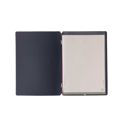 Porta Menu A5 (16,5x23,1 cm) senza etichetta 2 buste (4 facciate) elastico rosso JUTA BLU