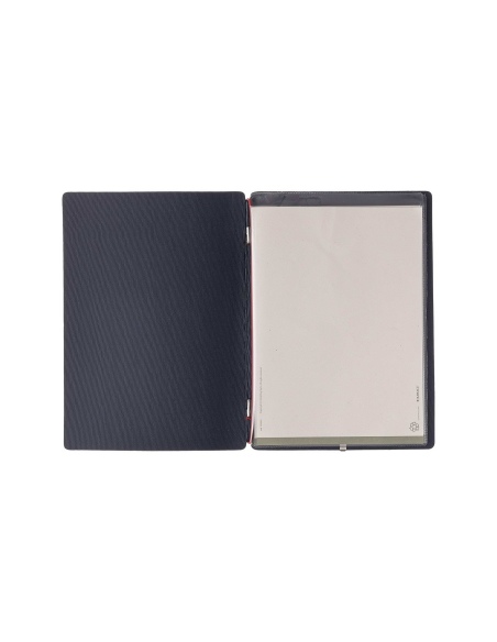 Porta Menu A5 (16,5x23,1 cm) senza etichetta 2 buste (4 facciate) elastico rosso JUTA BLU