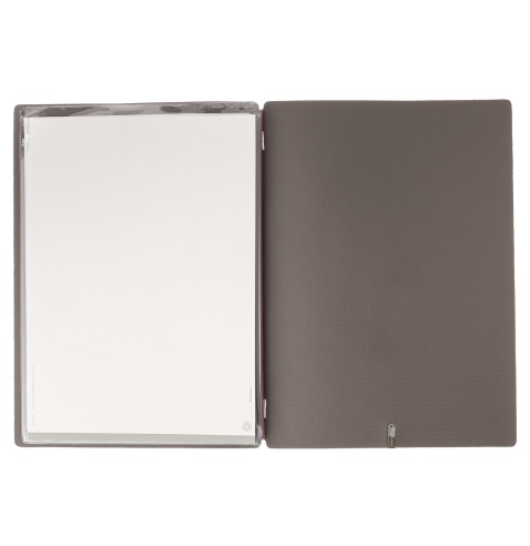 Porta Menu A4 (23,2x31,8 cm) senza etichetta 2 buste (4 facciate) elastico rosso JUTA GRIGIO