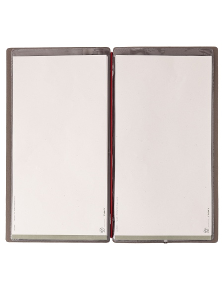 Porta Menu A4 SLIM (17,4x31,8 cm) senza etichetta 2 buste (4 facciate) elastico rosso JUTA GRIGIO