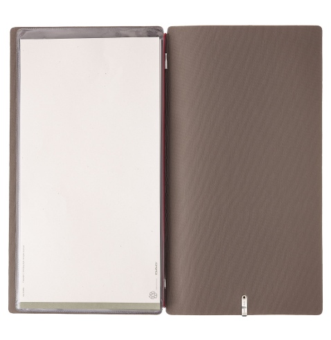 Porta Menu A4 SLIM (17,4x31,8 cm) senza etichetta 2 buste (4 facciate) elastico rosso JUTA GRIGIO