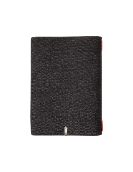 Porta Menu A5 (16,5x23,1 cm) senza etichetta 2 buste (4 facciate) elastico rosso JUTA NERO
