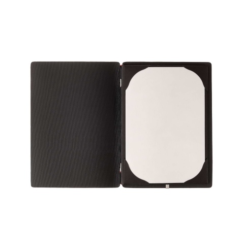 Porta Menu A5 (16,5x23,1 cm) senza etichetta 2 buste (4 facciate) elastico rosso JUTA NERO