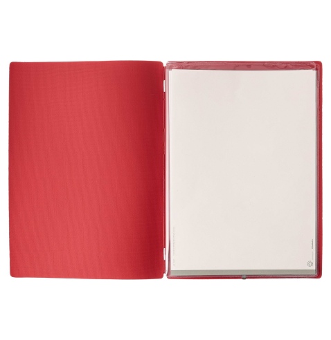 Porta Menu A4 (23,2x31,8 cm) senza etichetta 2 buste (4 facciate) elastico rosso JUTA BICOLOR