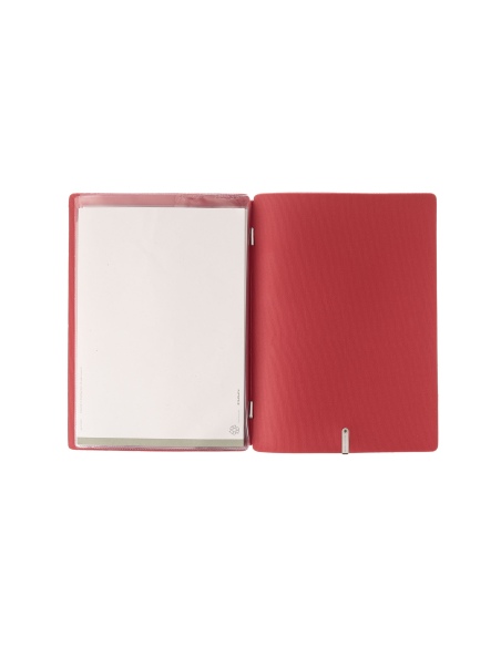 Porta Menu A5 (16,5x23,1 cm) senza etichetta 2 buste (4 facciate) elastico rosso JUTA BICOLOR