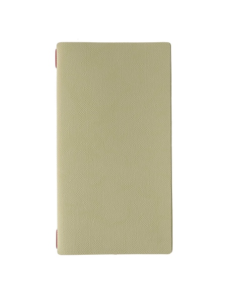 Porta Menu A4 SLIM (17,4x31,8 cm) senza etichetta 2 buste (4 facciate) elastico rosso JUTA SALVIA