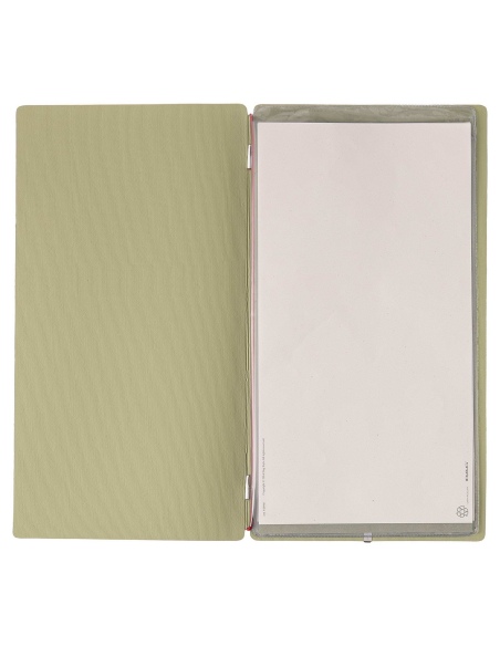 Porta Menu A4 SLIM (17,4x31,8 cm) senza etichetta 2 buste (4 facciate) elastico rosso JUTA SALVIA