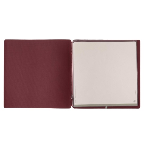 Porta Menu QUADRATO (23x23,1 cm) senza etichetta 2 buste (4 facciate) elastico rosso JUTA BORDEAUX