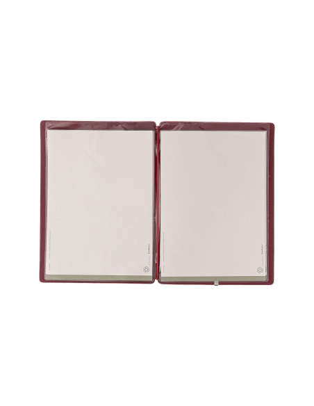 Porta Menu A5 (16,5x23,1 cm) senza etichetta 2 buste (4 facciate) elastico rosso JUTA BORDEAUX