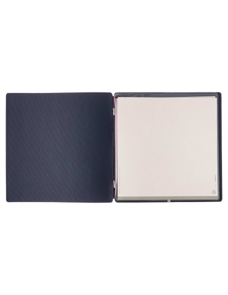 Porta Menu QUADRATO (23x23,1 cm) senza etichetta 2 buste (4 facciate) elastico rosso JUTA BLU