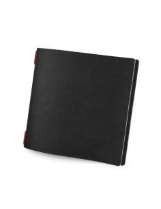 Porta Menu CUSTOM QUADRATO (23x23,1 cm) non stampato - solo elastico rosso - ECO NERO sp. 0.6