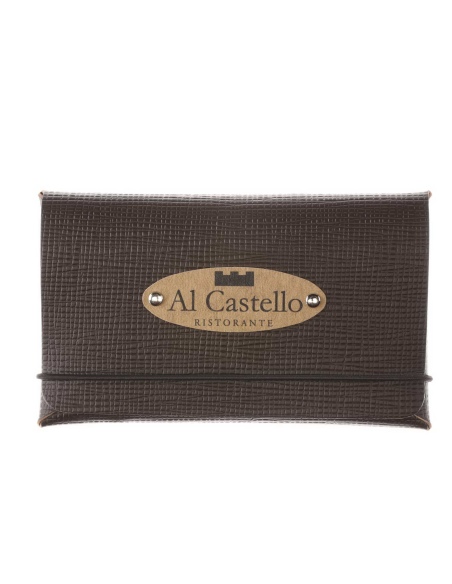 BILL porta conto/resto etichetta PATCH "personalizzata" (minimo 18 pezzi) CHEF MARRONE
