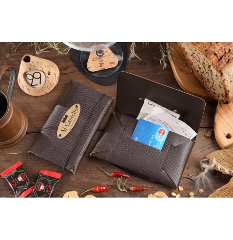 BILL porta conto/resto etichetta PATCH "personalizzata" (minimo 18 pezzi) CHEF MARRONE