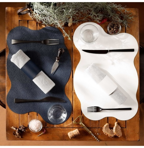 TOVAGLIETTE TAPPETINI D'ARREDO 44x29 cm BLOB pezzo singolo CHEF BLU