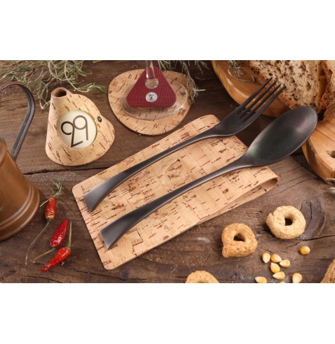 CUTLERY REST poggia posate SUGHERO NATURALE sp. 1.4 conf. 4 pz.